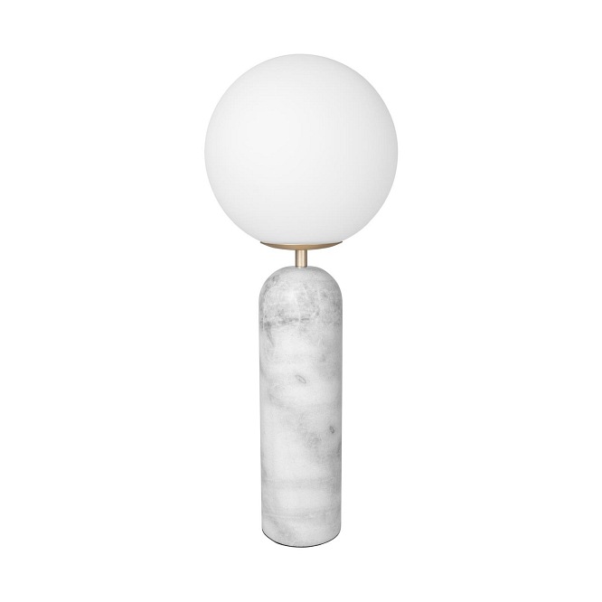 Marmurowa lampa stołowa Torrano biała 53cm